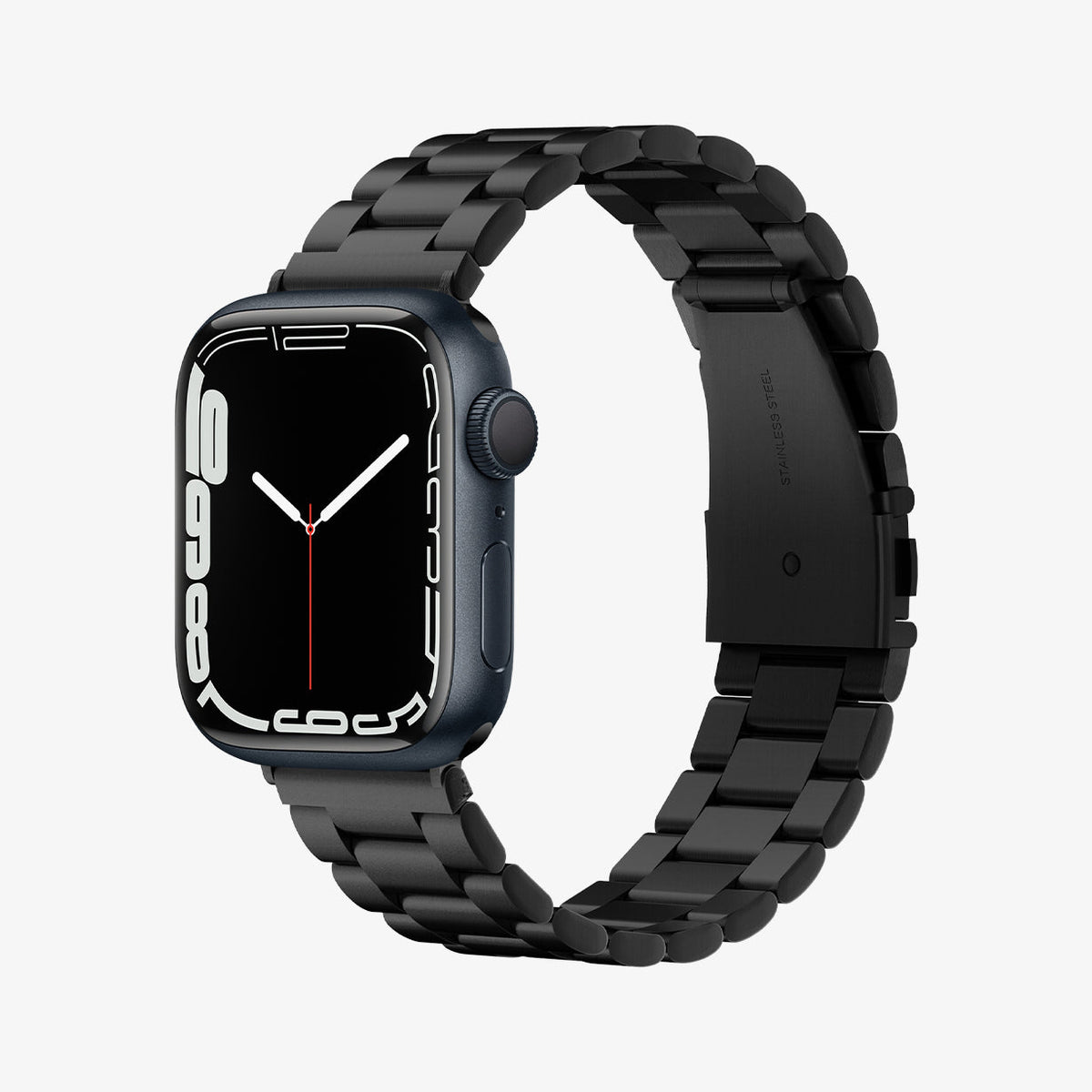 062MP25403 - Apple Watch Ultra 3/2/Ultra 49mm, Series 11/10 46mm, 9/8/7 45mm, SE3/SE2/SE/6/5/4 44mm, 3/2/1 42mm Modern Fit Black showing front and side
