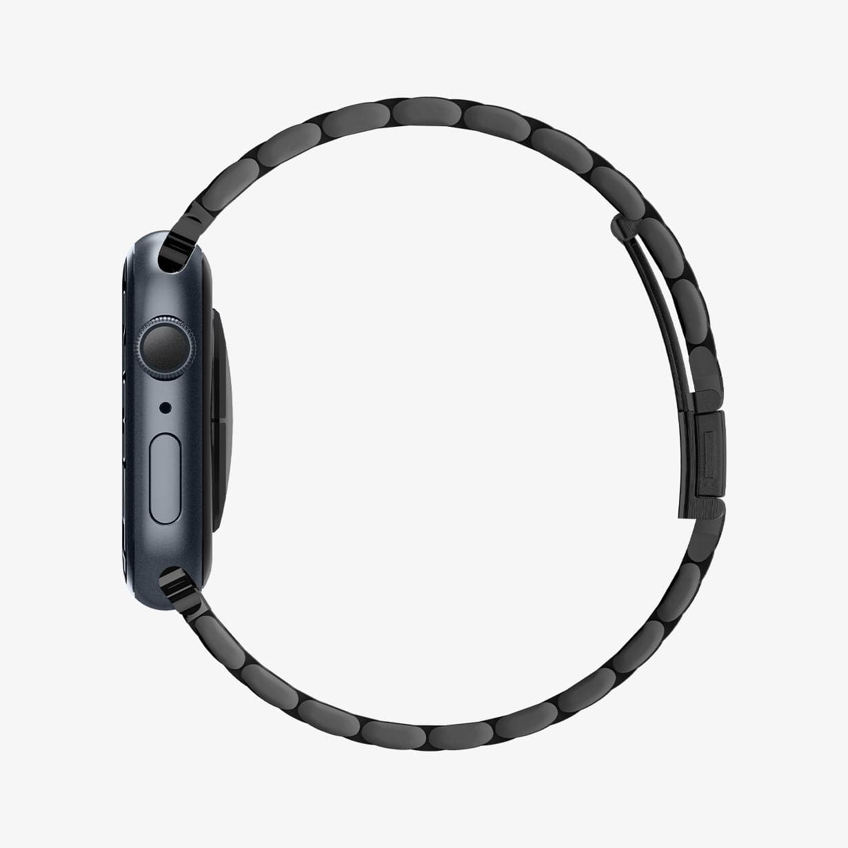 062MP25403 - Apple Watch Series (Apple Watch (49mm)/Apple Watch (45mm)/Apple Watch (42mm)) Watch Band Modern Fit in black showing the side