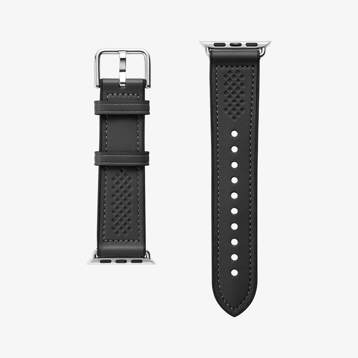 062MP25079 - Apple Watch Series (Apple Watch (49mm)/Apple Watch (45mm)/Apple Watch (42mm)) Watch Band Retro Fit in black showing the two components of watch band