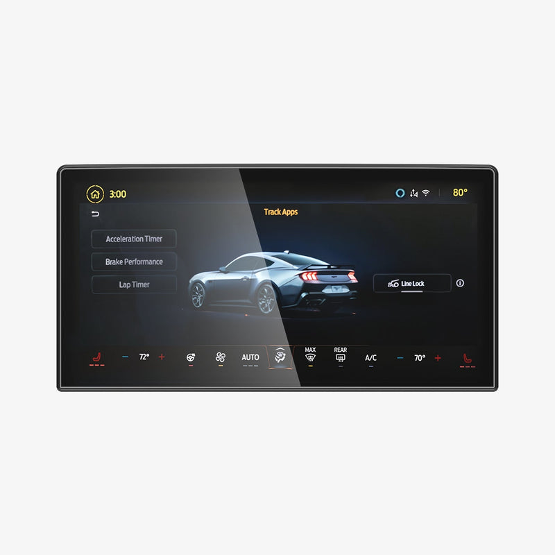 AGL07592 - Ford Mustang 13.2-inch Screen Protector GLAS.tR SLIM in Clear showing the front of a device with screen protector installed