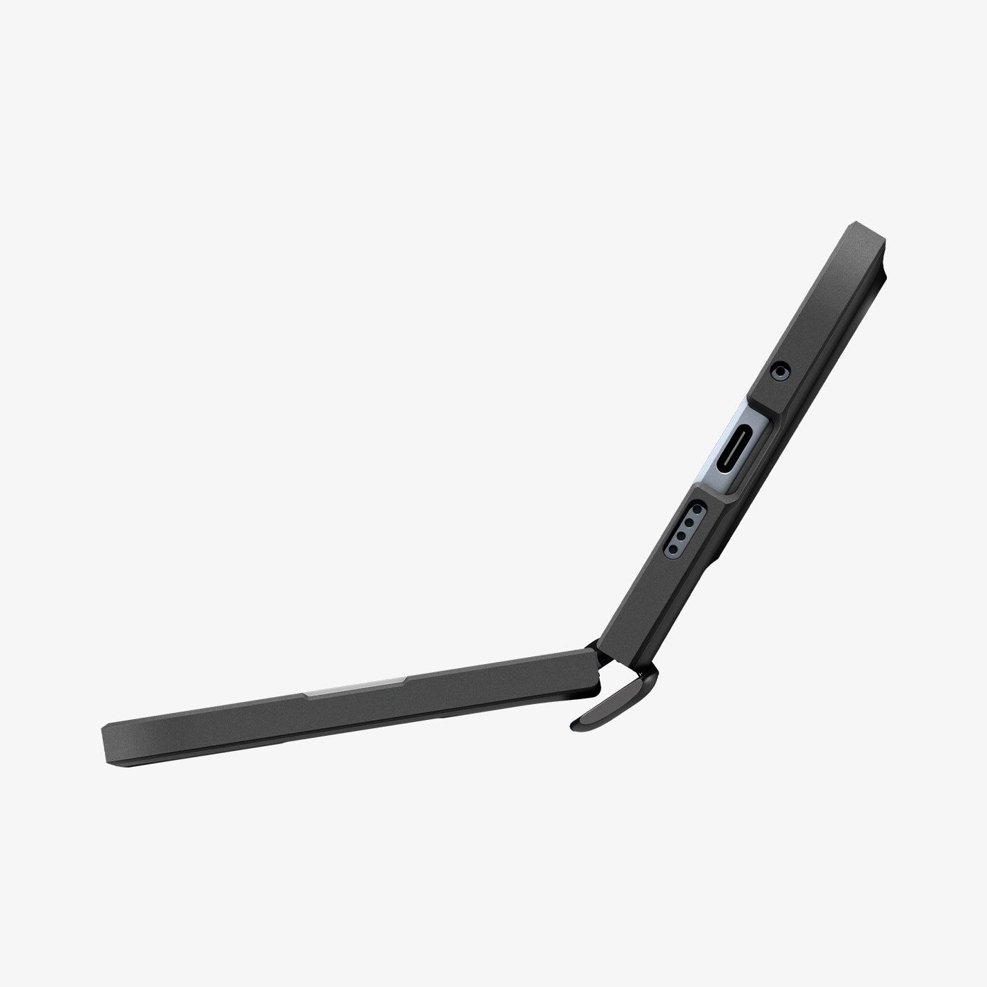 ACS09741 - GajPFD Case Slim Armor Pro (MagFit) in black showing the bottom with device half open
