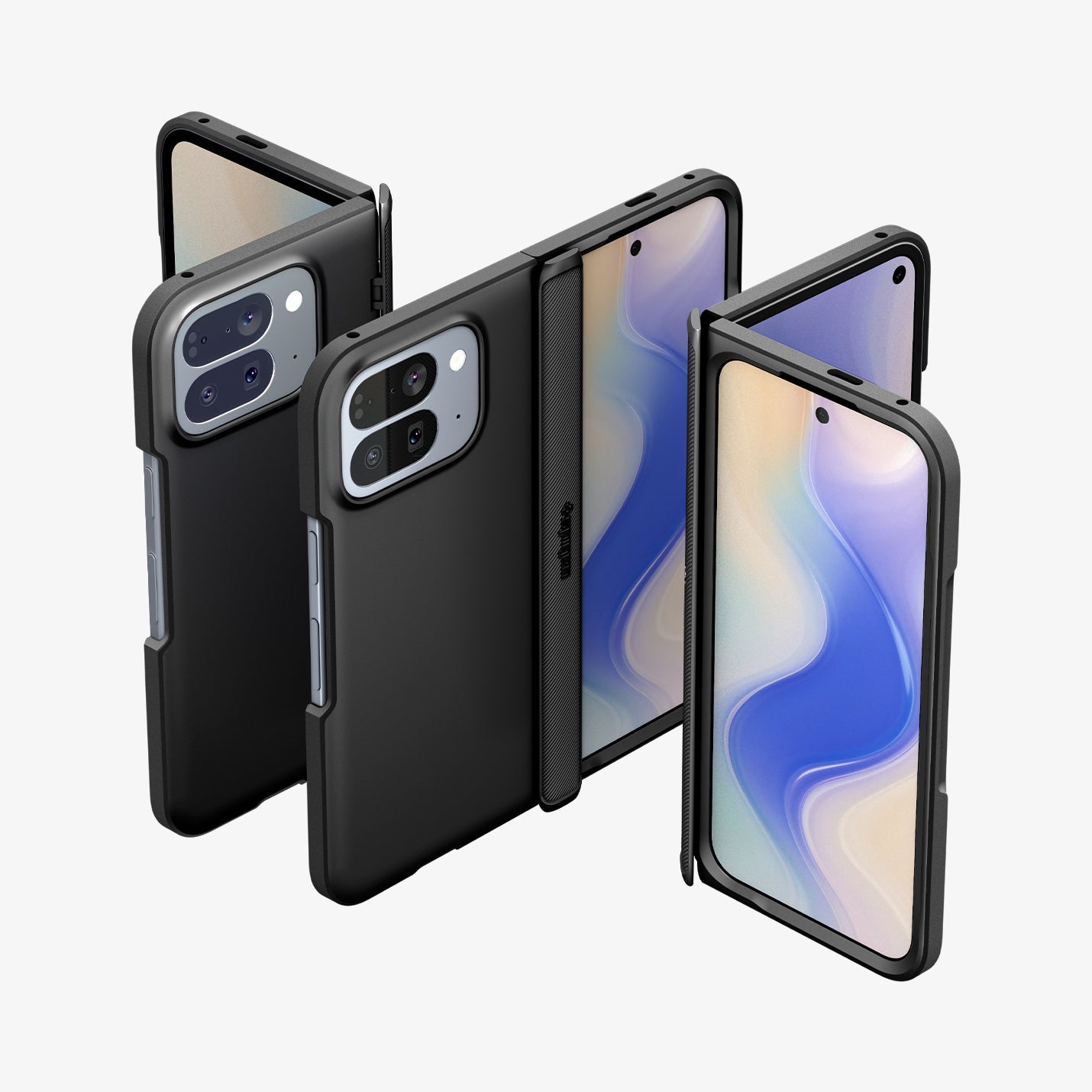 ACS09741 - GajPFD Case Slim Armor Pro (MagFit) in black showing the back, front and top of multiple devices