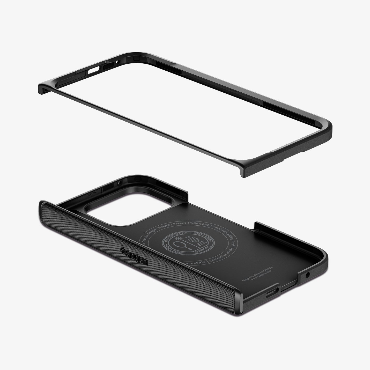 ACS09741 - GajPFD Case Slim Armor Pro (MagFit) in black showing the front and back pieces of case