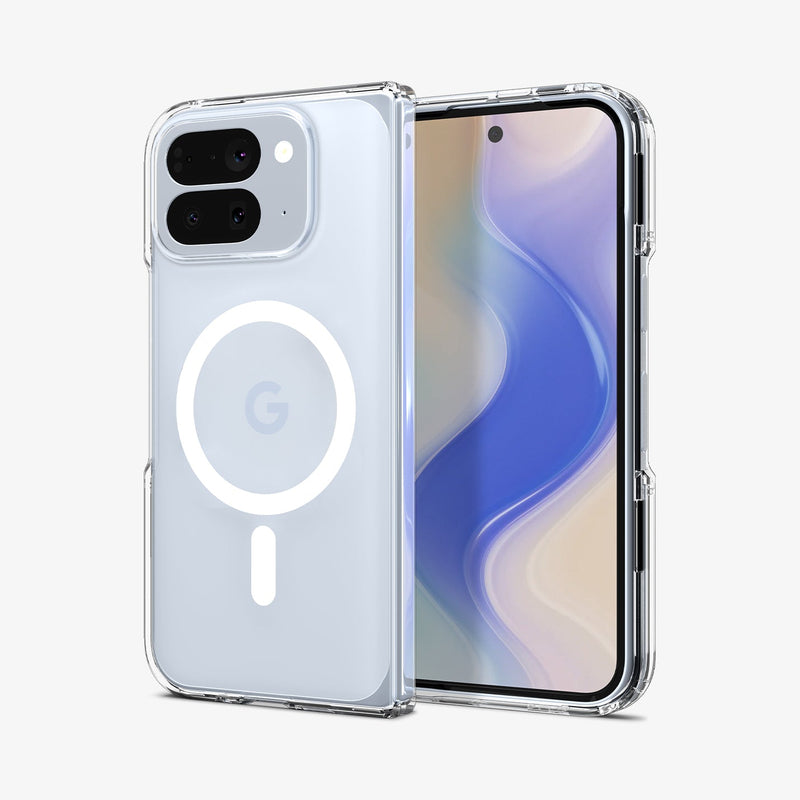 ACS09742 - GajPFD Case Ultra Hybrid Metal Ring (MagFit) in crystal clear showing the back and front