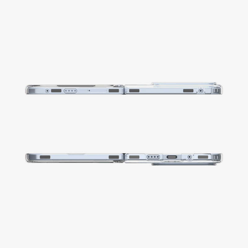 ACS09742 - GajPFD Case Ultra Hybrid Metal Ring (MagFit) in crystal clear showing the top and bottom of case