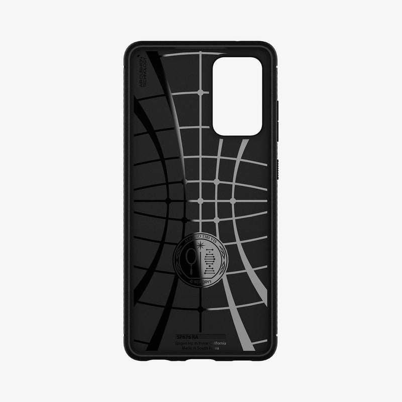 ACS02324 - Galaxy A72 Case Rugged Armor in Matte Black showing the inner case with spider web pattern