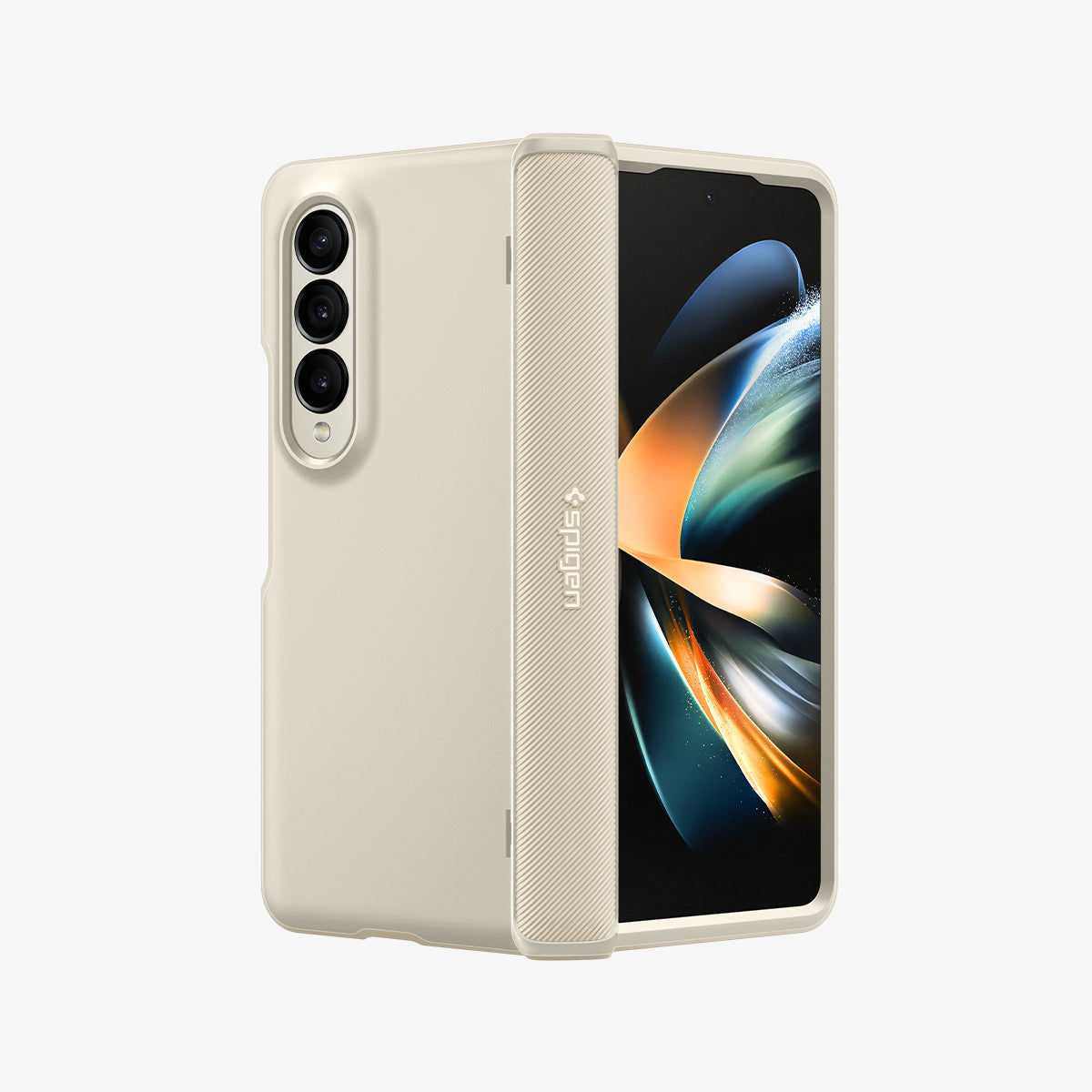 ACS05512 - Galaxy Z Fold 4 Case Galaxy Z Fold 4 Series Slim Armor Pro in Pearled Ivory showing the back, side and front
