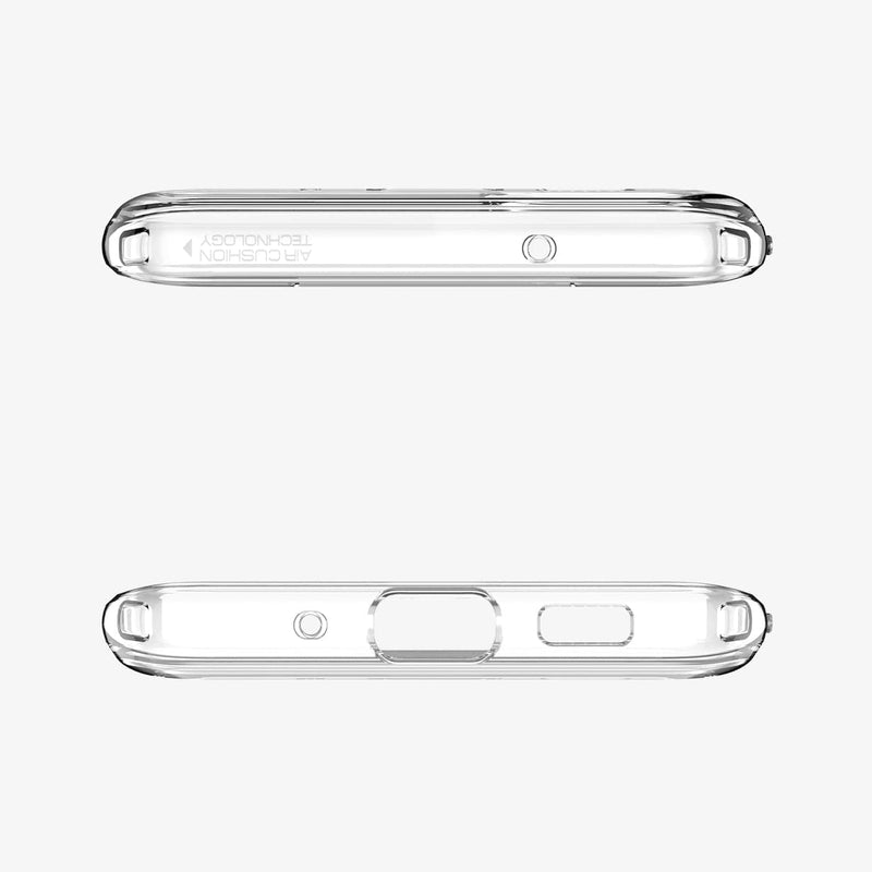 ACS00755 - Galaxy S20 Plus Ultra Hybrid Case in crystal clear showing the top and bottom