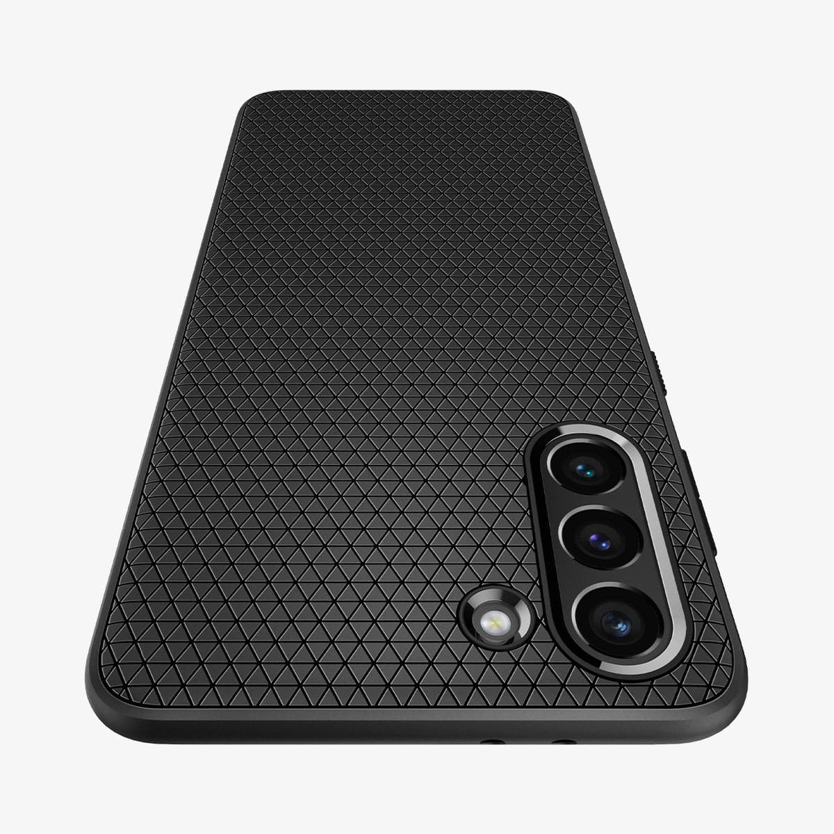 ACS02386 - Galaxy S21 Plus Liquid Air Case in matte black showing the back zoomed in to show the fine detail