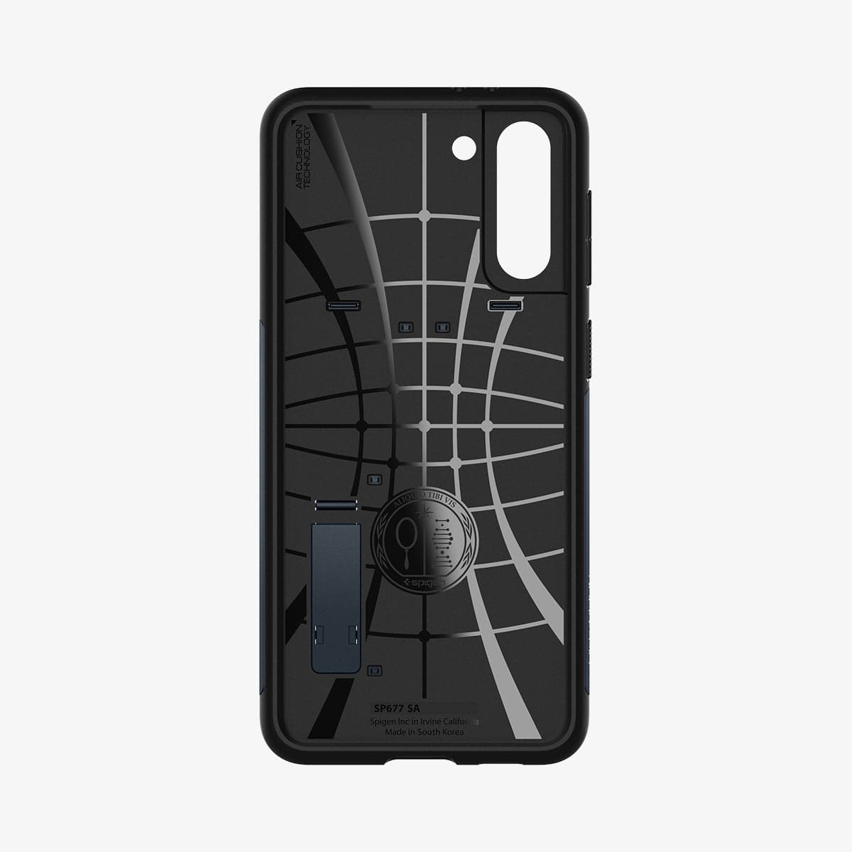 ACS02411 - Galaxy S21 Plus Slim Armor Case in metal slate showing the inside of case