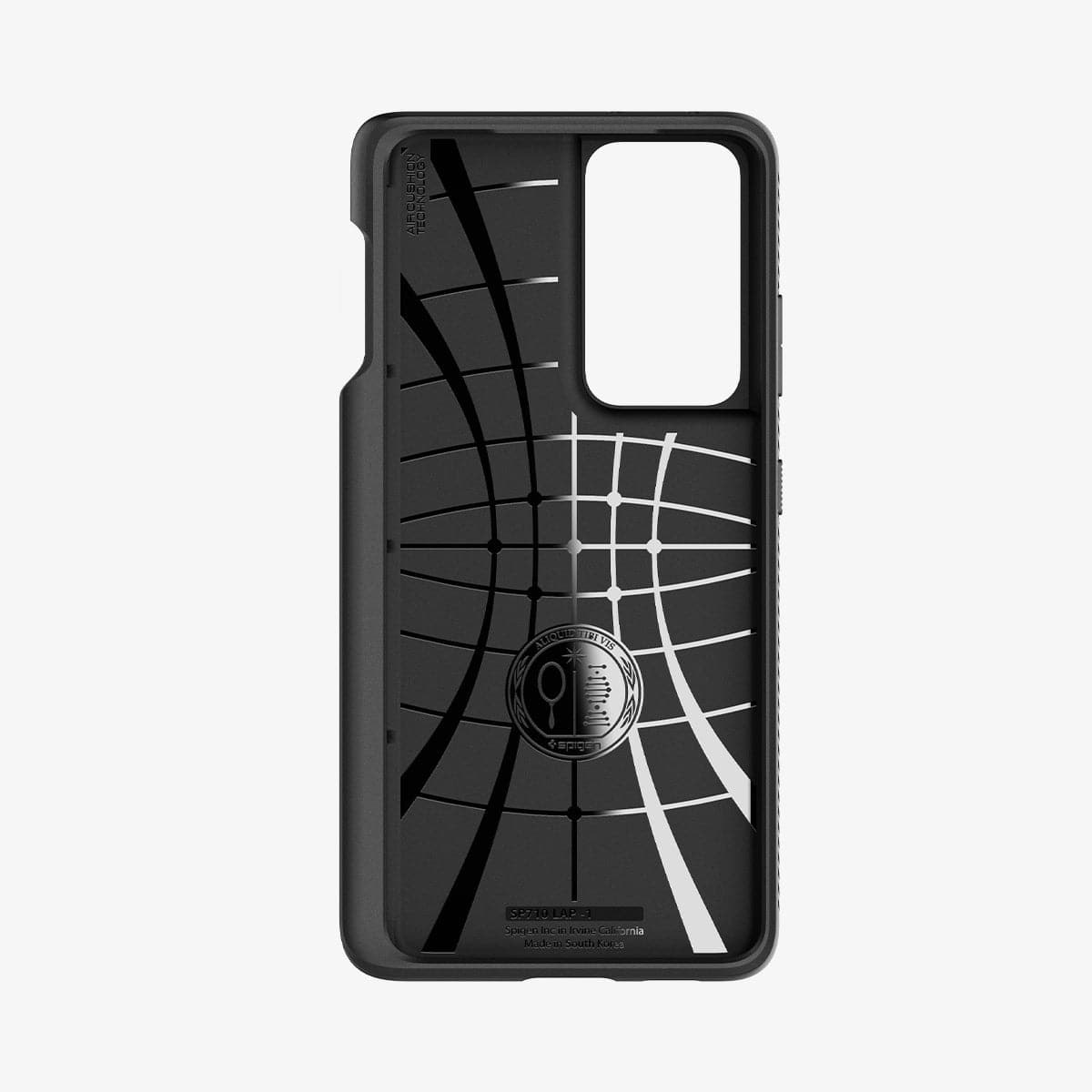ACS02831 - Galaxy S21 Series Case Liquid Air Pro in matte black showing the inside of case