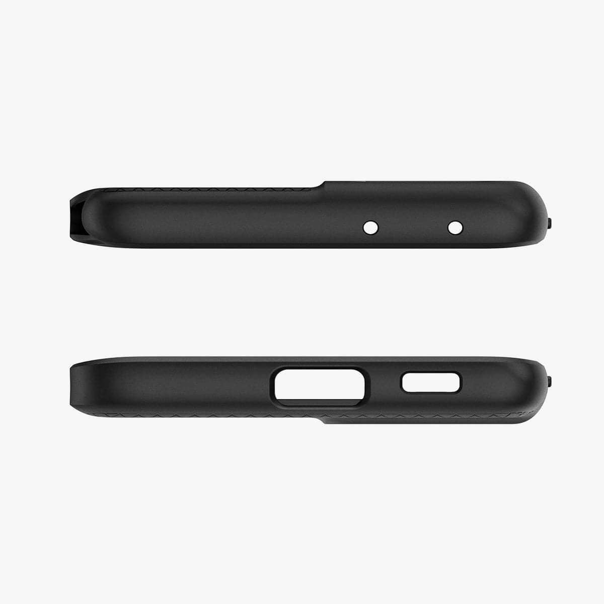 ACS02831 - Galaxy S21 Series Case Liquid Air Pro in matte black showing the top and bottom