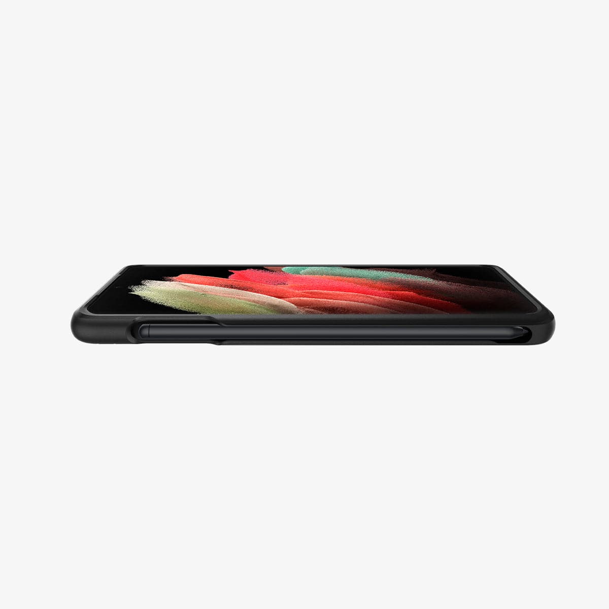 ACS02831 - Galaxy S21 Series Case Liquid Air Pro in matte black showing the front and partial side