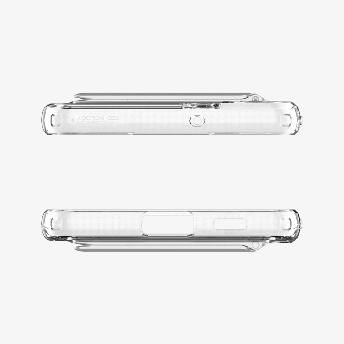 ACS04015 - Galaxy S22 5G Case Slim Armor Essential S in crystal clear showing the top and bottom with precise cutouts