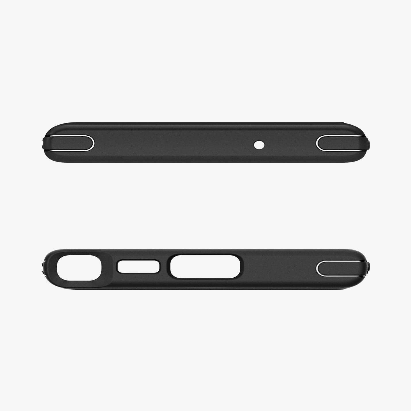 ACS05616 - Galaxy S23 Ultra Case Cryo Armor in matte black showing the top and bottom with precise cutouts