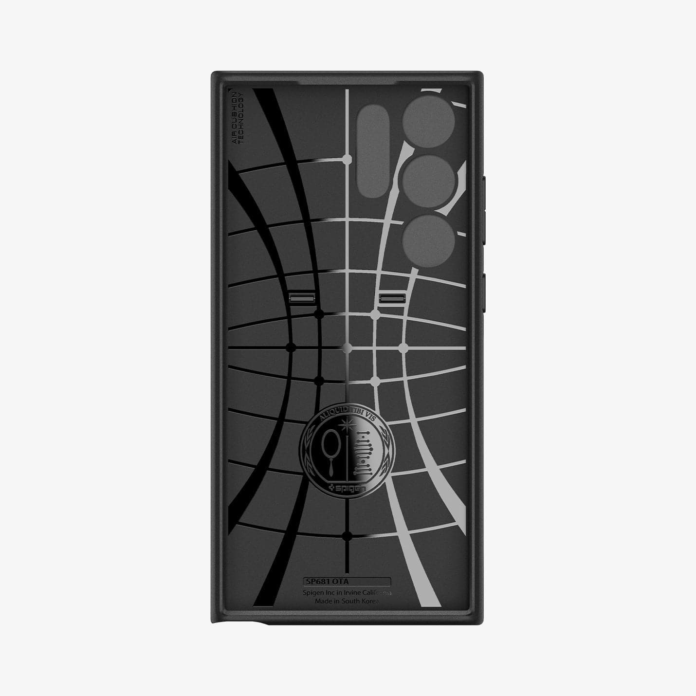 ACS05639 - Galaxy S23 Ultra Case Optik Armor in black showing the inside of case