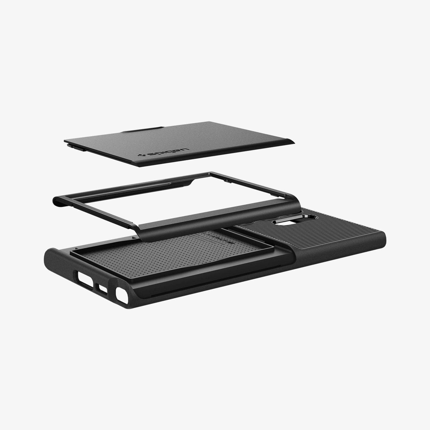 ACS05628 - Galaxy S23 Ultra Case Slim Armor CS in black showing the layers of back card slot