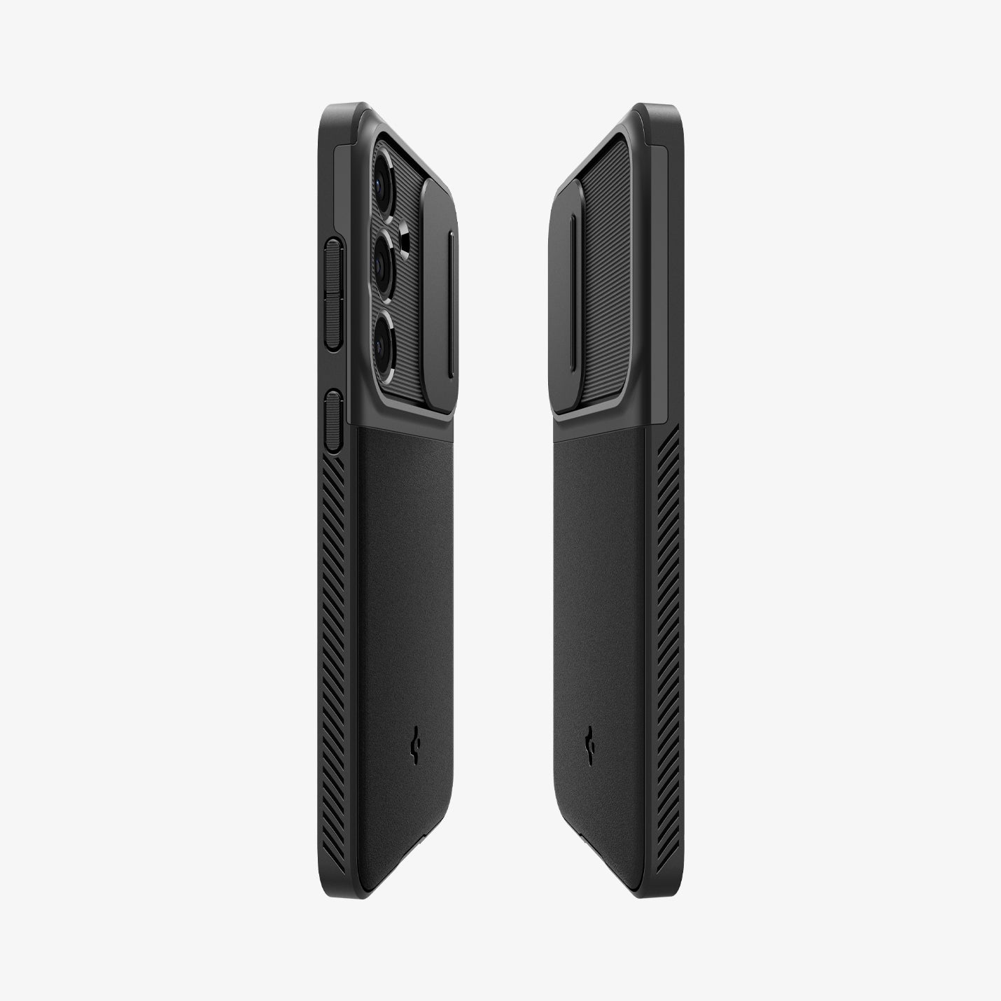 ACS08626 - Galaxy S24 FE Case Optik Armor in Black showing the partial back, partial front and sides