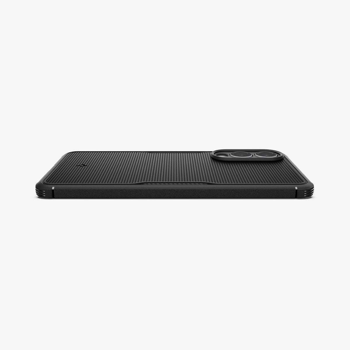 ACS09406 - Galaxy S25 Edge Case Core Armor (MagFit) in Matte Black showing the back and side, device face down
