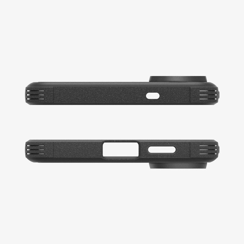 ACS09406 - Galaxy S25 Edge Case Core Armor (MagFit) in Matte Black showing the top and bottom