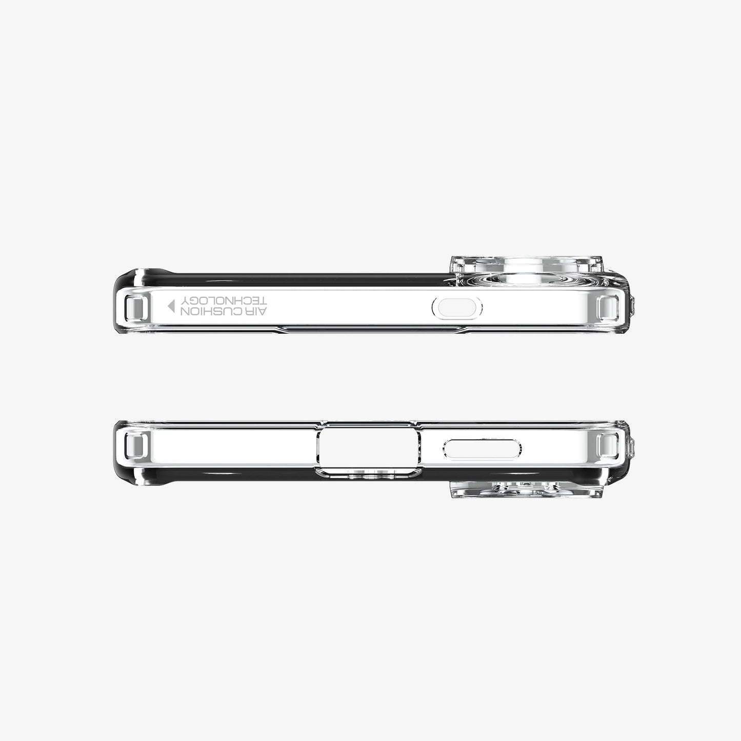 ACS09417 - Galaxy S25 Edge Case Ultra Hybrid Zero One in Zero One White showing the top and bottom