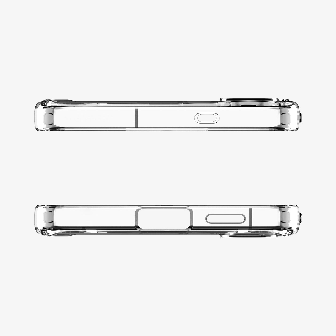 ACS10027 - Galaxy S25 FE Case Ultra Hybrid Metal Ring (MagFit) in crystal clear showing the top and bottom of case