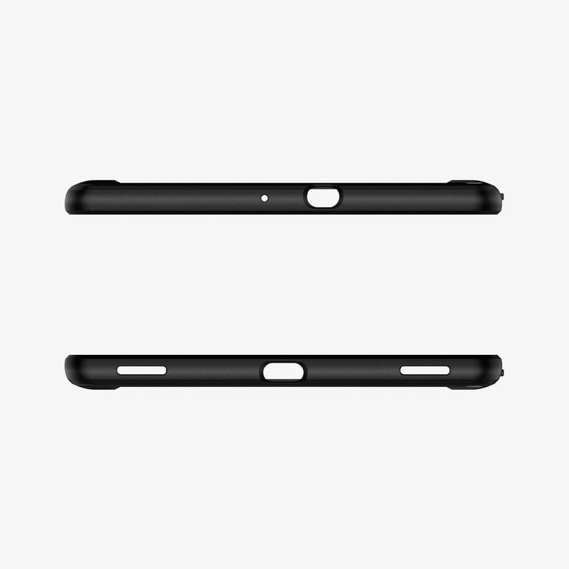 623CS26448 - Galaxy Tab A 10.1" Case Rugged Armor in matte black showing the top and bottom with precise cutouts