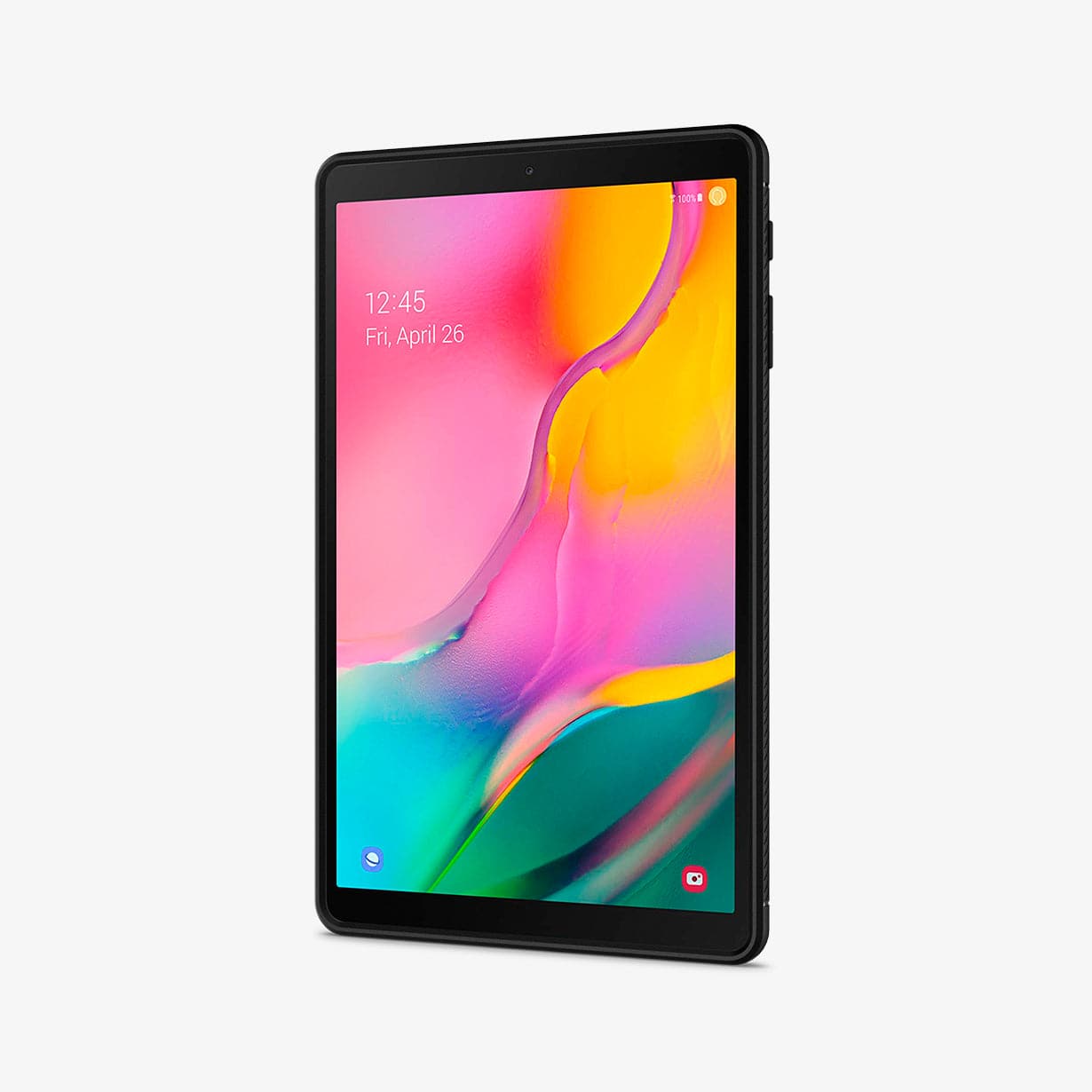 623CS26448 - Galaxy Tab A 10.1" Case Rugged Armor in matte black showing the front and partial side