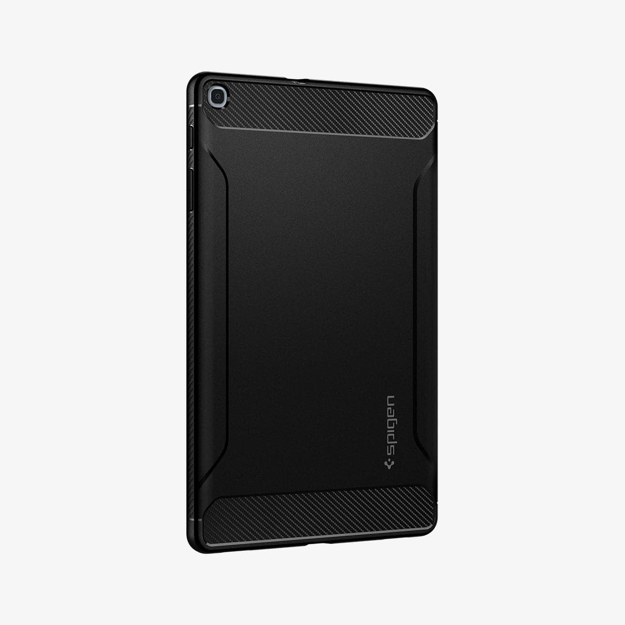 623CS26448 - Galaxy Tab A 10.1" Case Rugged Armor in matte black showing the back and partial side