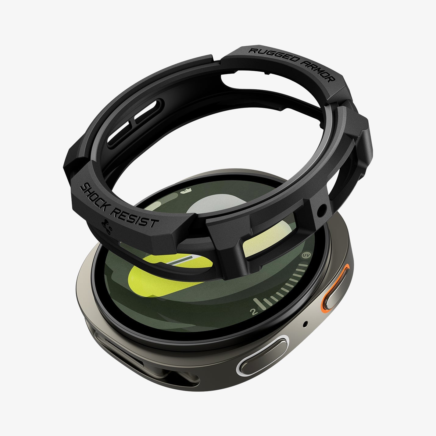 ACS10004 - Galaxy Watch 9 (40mm) Rugged Armor showing the case detached and hovering from the watch face