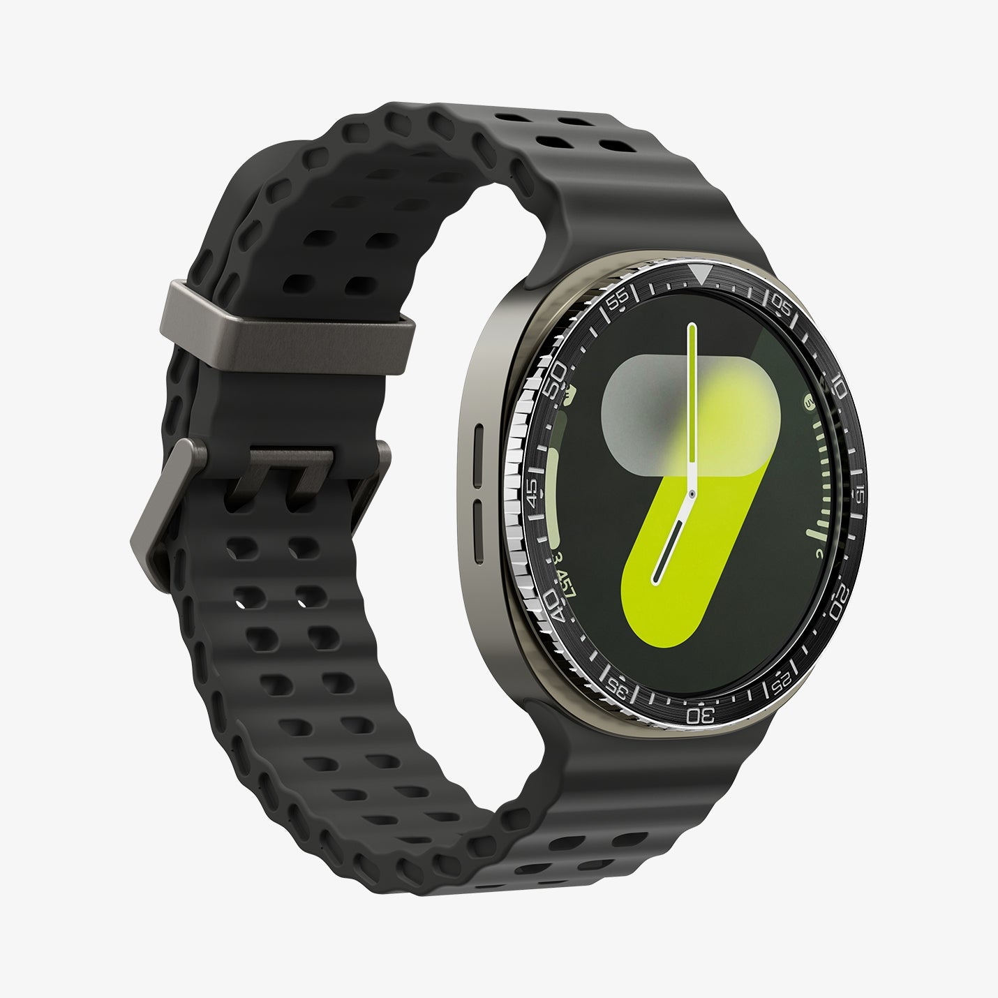 ACS10008 - Galaxy Watch 8 44mm Bezel Tune in black showing the front and partial side