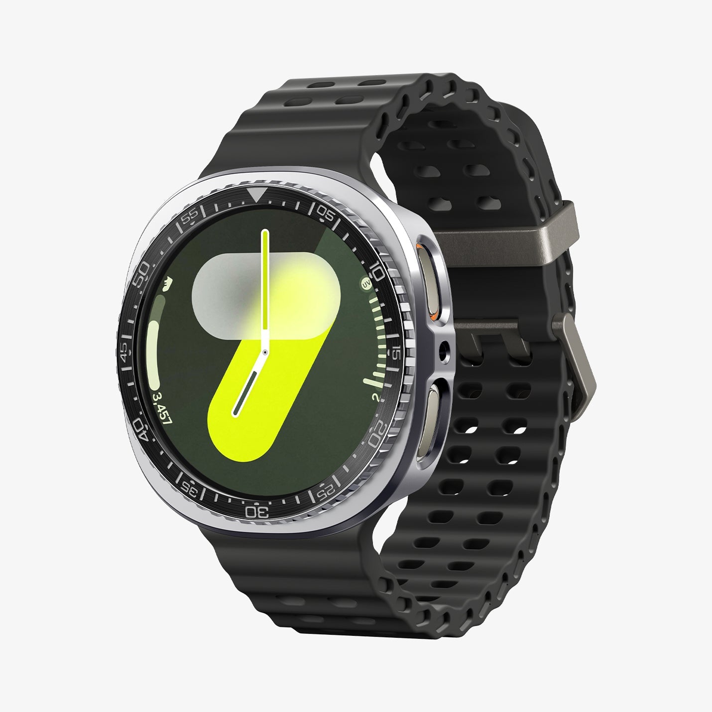 ACS10010 - Galaxy Watch 9 Bezel Tune Pro in black showing the front and partial side