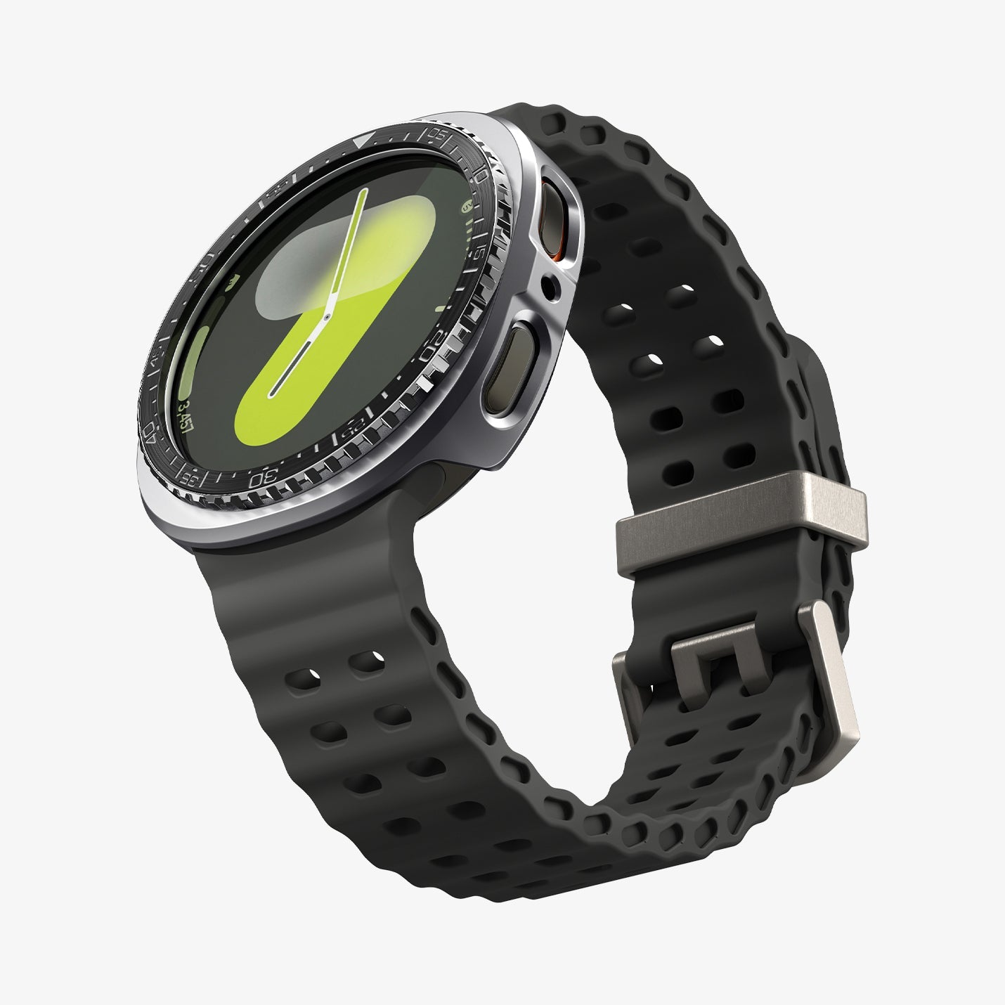 ACS10010 - Galaxy Watch 8 Bezel Tune Pro in black showing the front, side and bottom