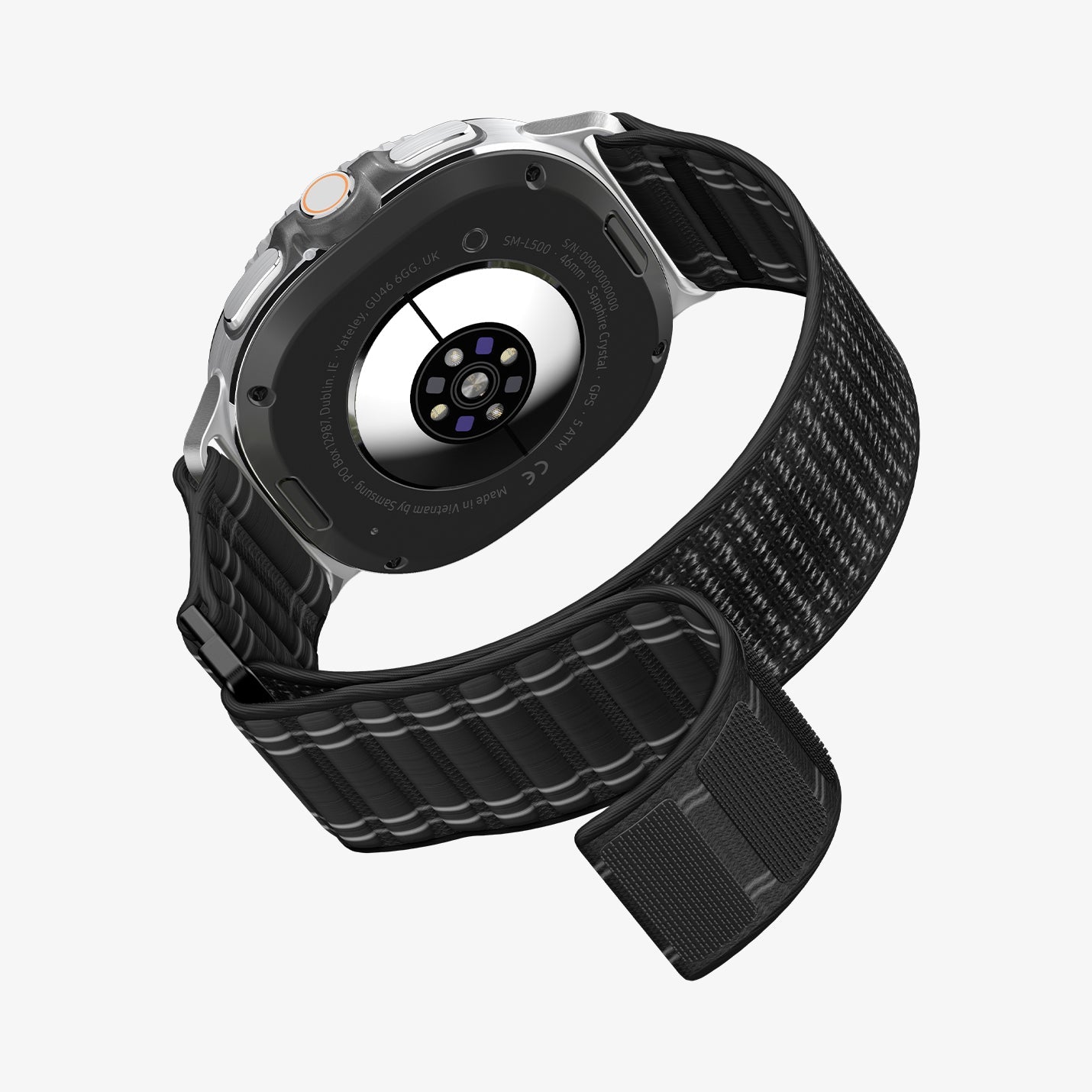 AMP10153 - Galaxy Watch 9 Series WBF0 in black showing the partial side and back, inner side and bottom