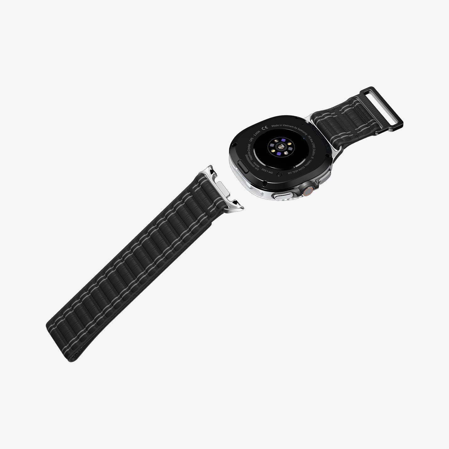 AMP10153 - Galaxy Watch 9 Series WBF0 in black showing the band laid out flat