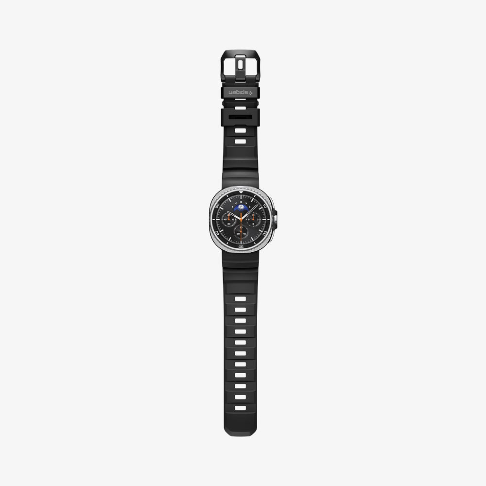 AMP10151 - Galaxy Watch 9 Series WBS2 in black showing the front with watch band laid out flat