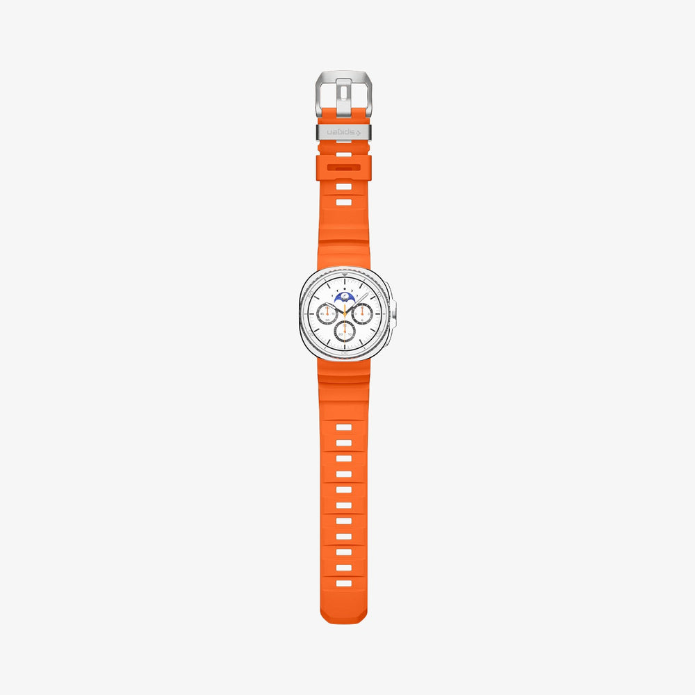 AMP10152 - Galaxy Watch 9 Series WBS2 in orange showing the front with watch band laid out flat