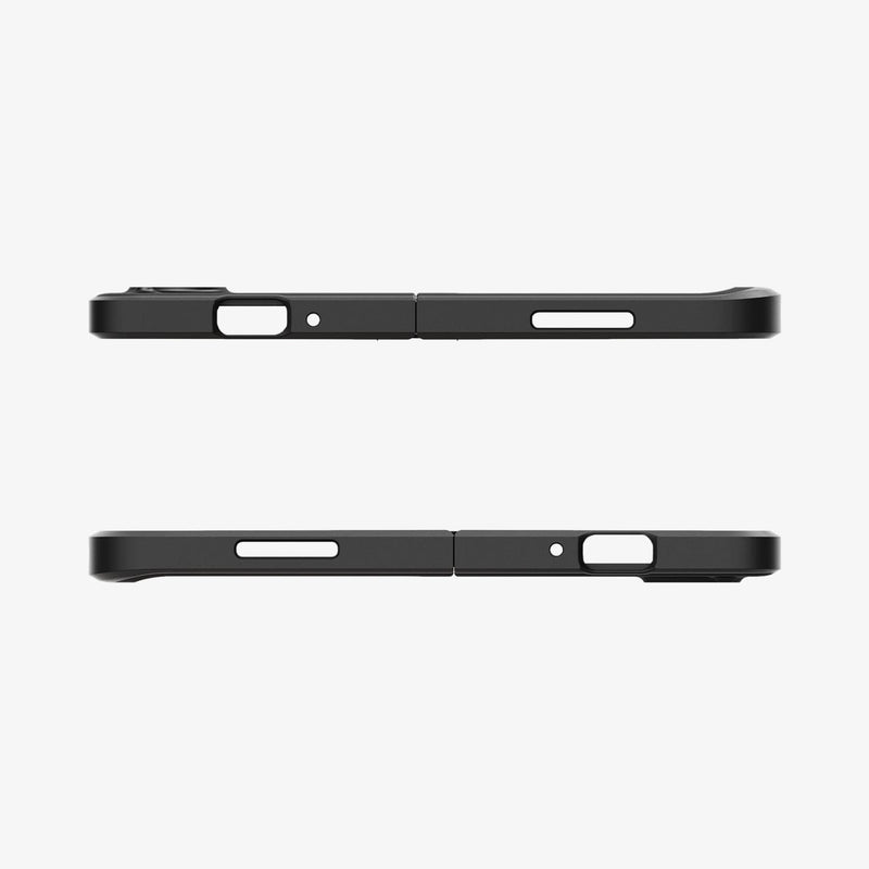 ACS03688 - Galaxy Z Fold 3 Case Thin Fit Pro in black showing the top and bottom with precise cutouts