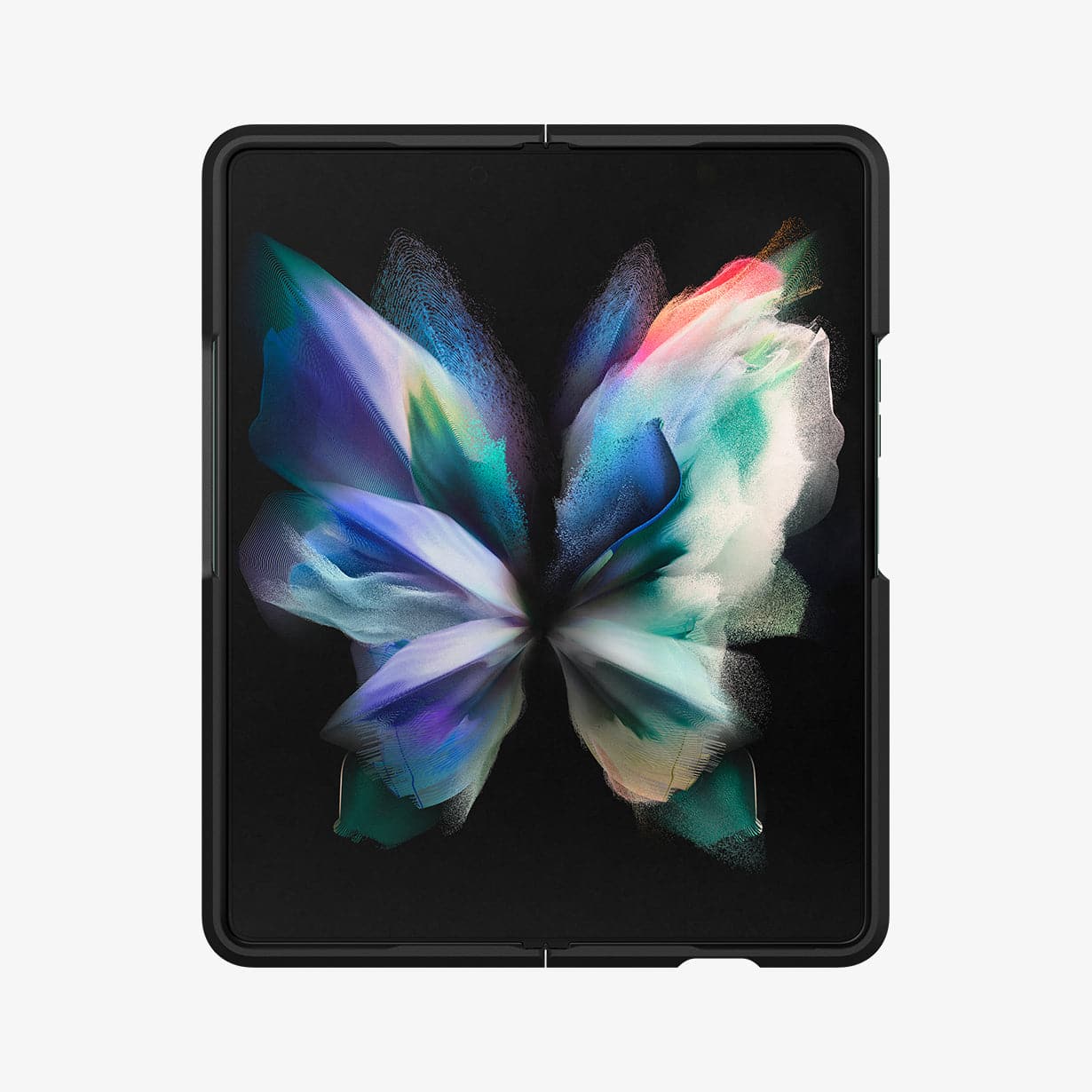 ACS03077 - Galaxy Z Fold 3 Case Tough Armor in black showing the inside with device fully opened