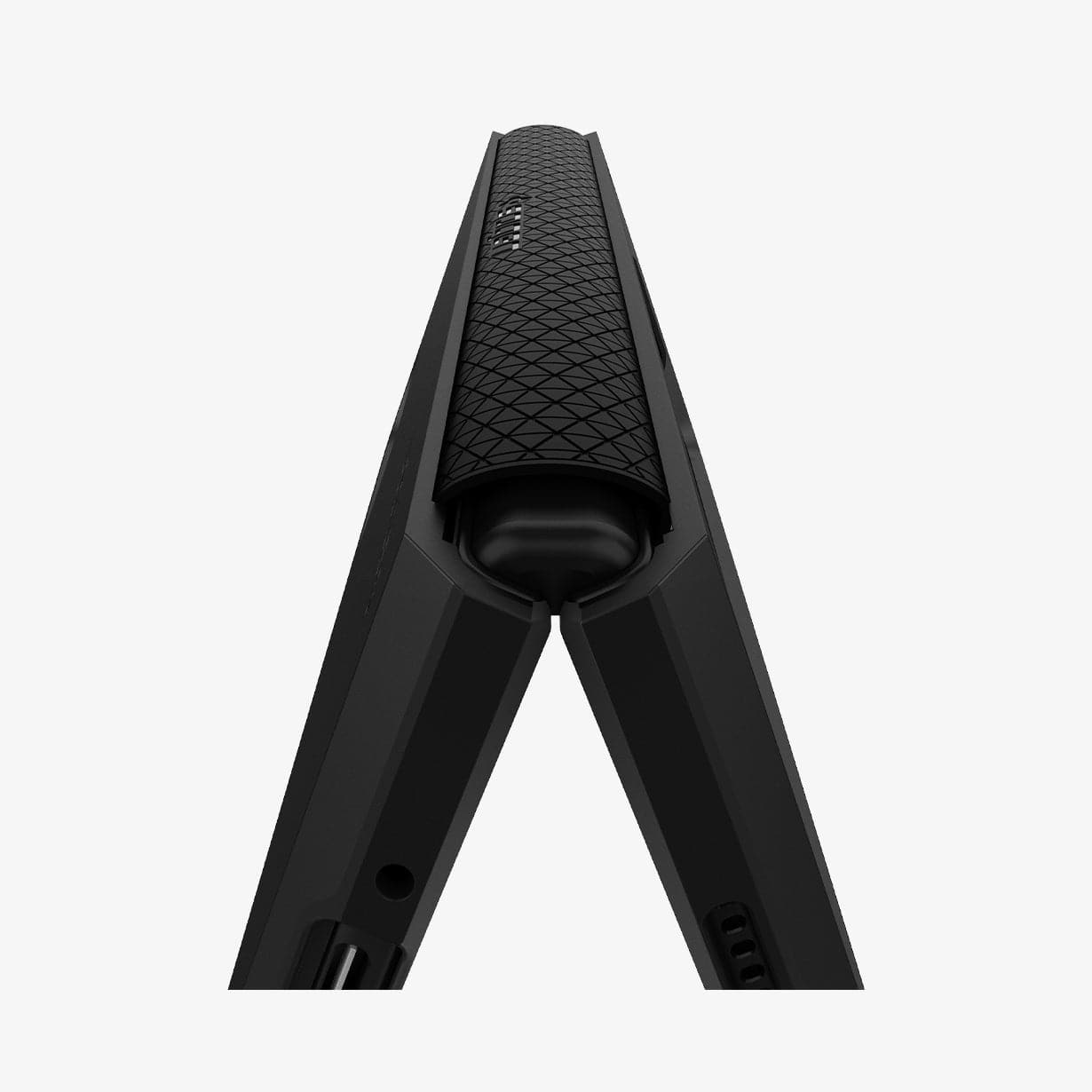 ACS03077 - Galaxy Z Fold 3 Case Tough Armor in black showing the hinge zoomed in