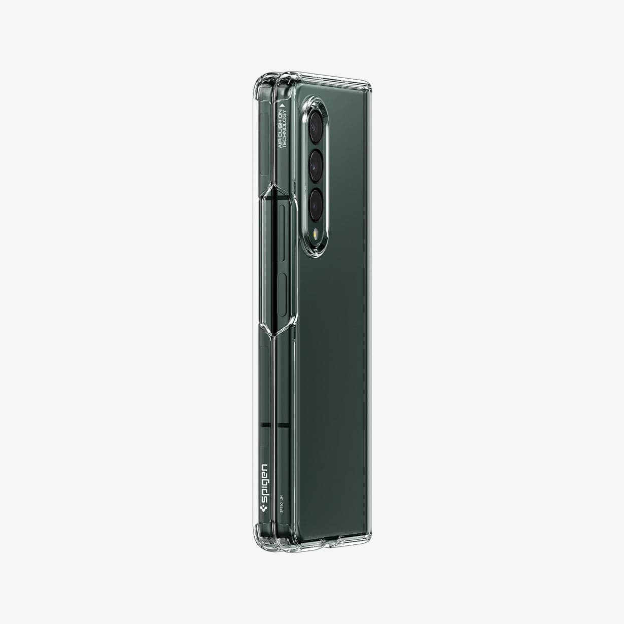 ACS02959 - Galaxy Z Fold 3 Case Ultra Hybrid in crystal clear showing the sides and partial back