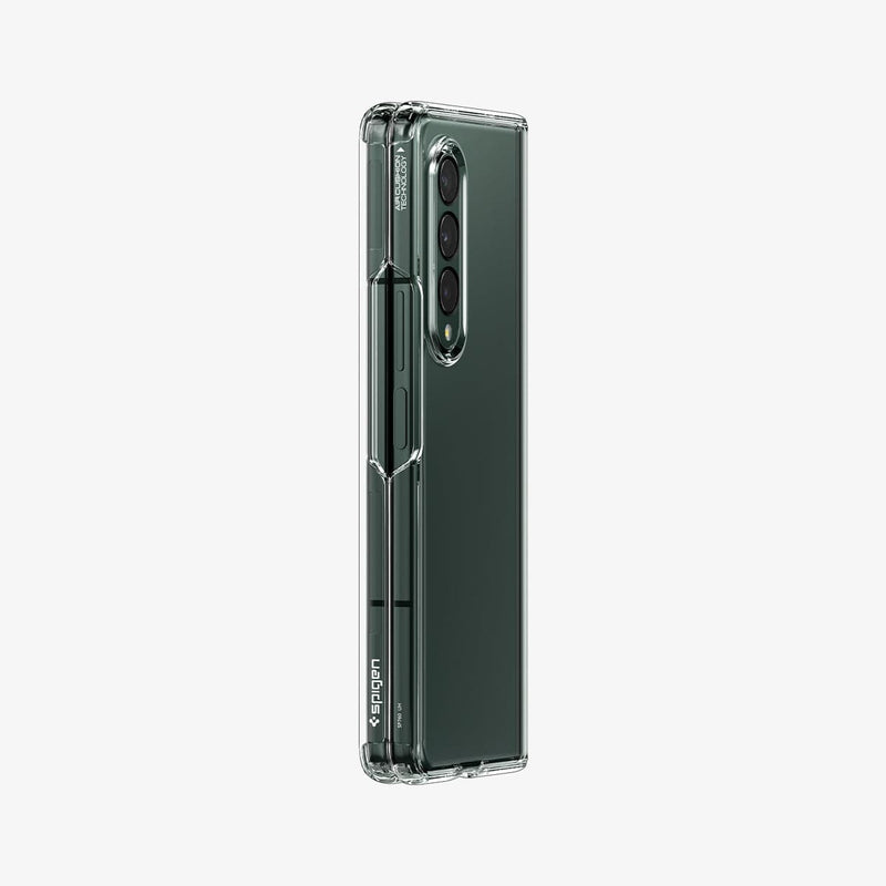ACS02959 - Galaxy Z Fold 3 Case Ultra Hybrid in crystal clear showing the sides and partial back