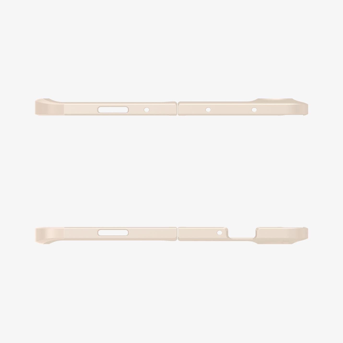 ACS06210 - Galaxy Z Fold 5 Case Thin Fit Pro in pearled ivory showing the top and bottom with precise cutouts