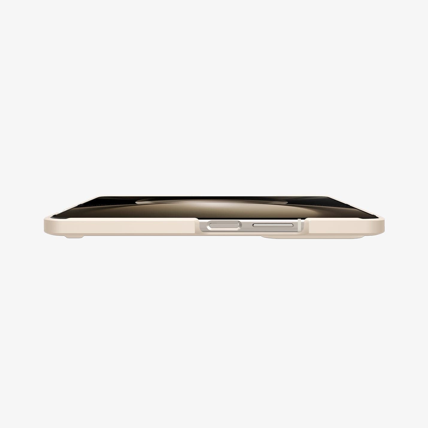 ACS06210 - Galaxy Z Fold 5 Case Thin Fit Pro in pearled ivory showing the front and side with device laying flat