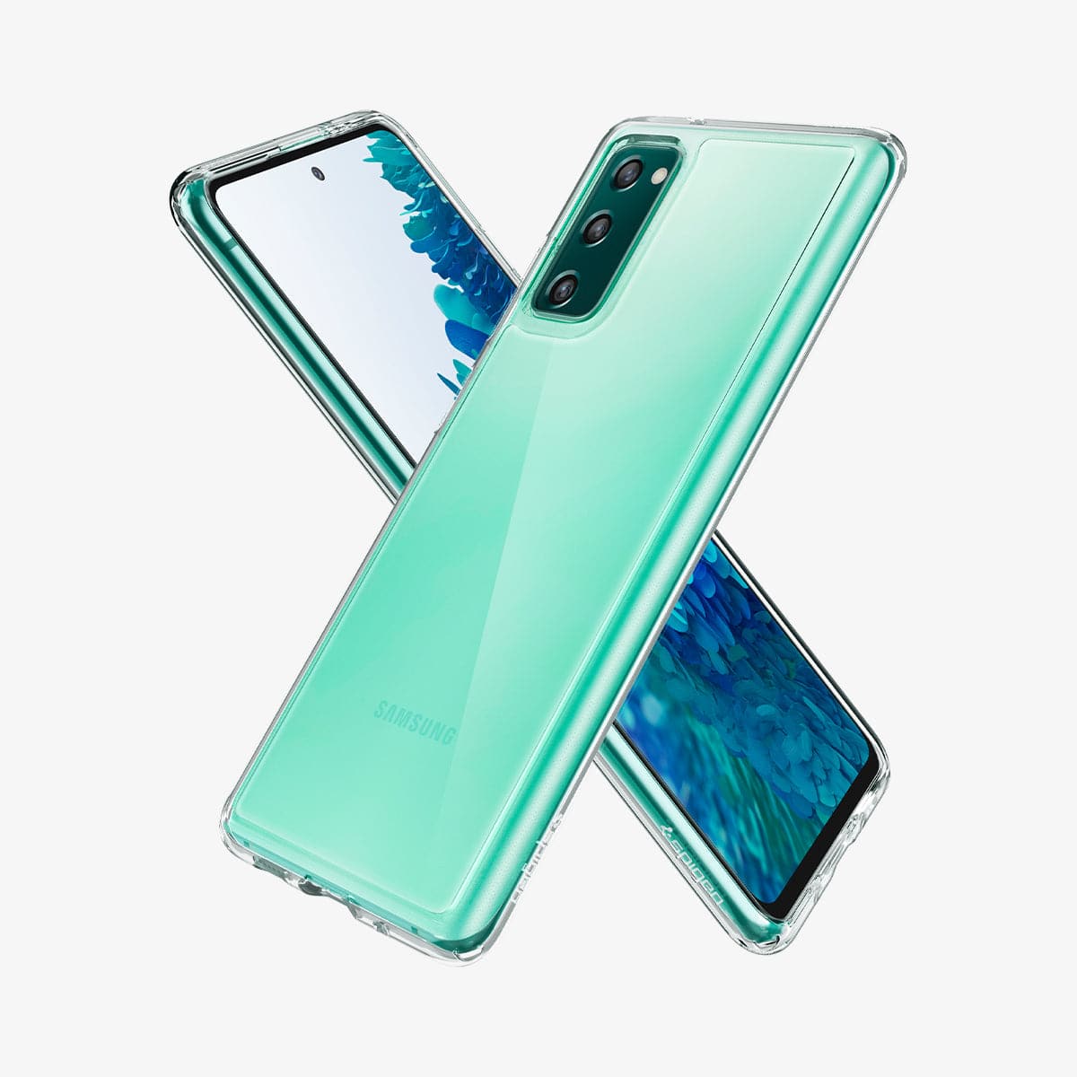 ACS01848 - Galaxy S20 FE Ultra Hybrid Case in crystal clear showing the back, front and sides