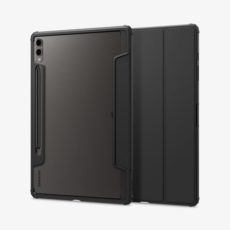 ACS08787 - Galaxy Tab S9 Plus Case Ultra Hybrid Pro in black showing the back and front