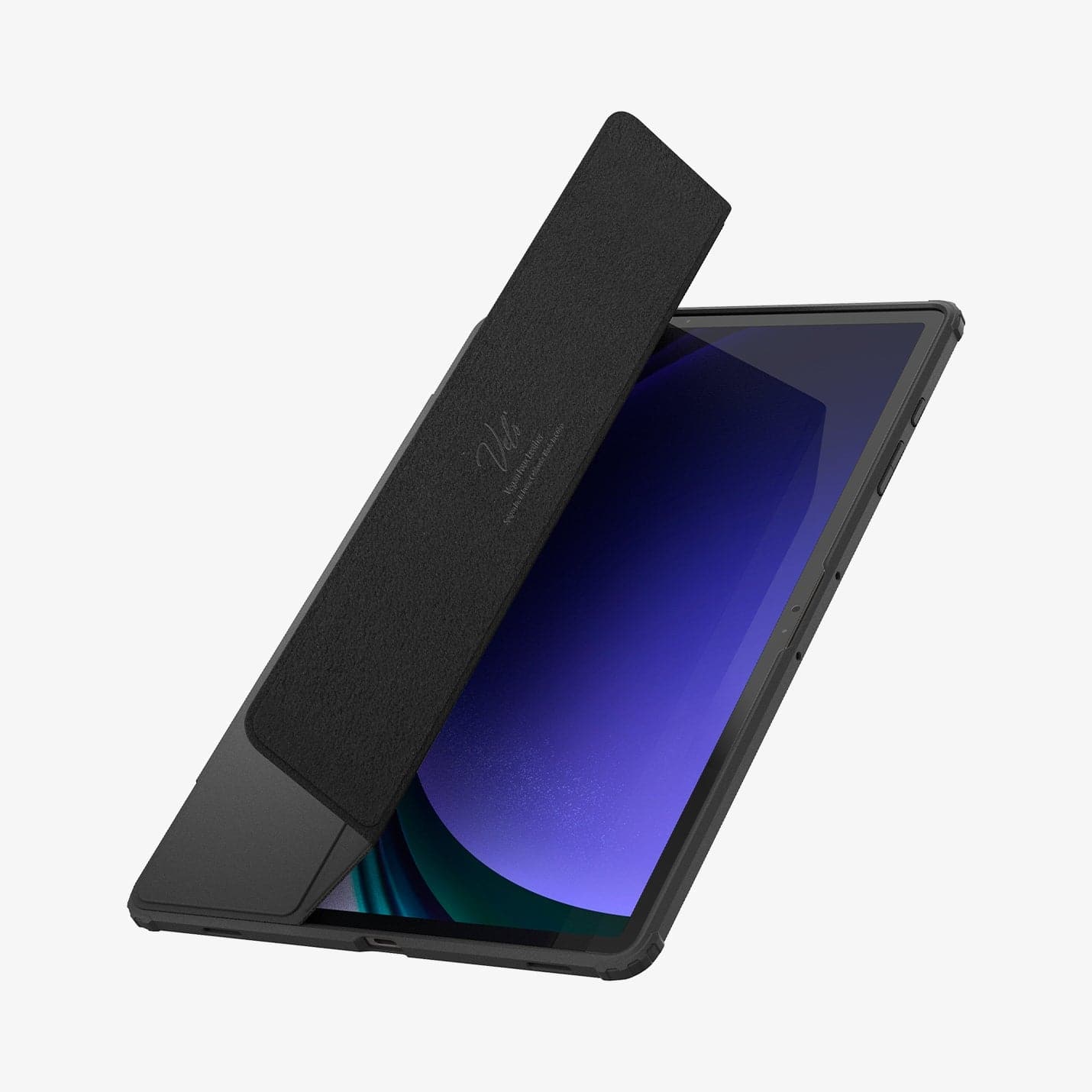 ACS08787 - Galaxy Tab S9 Plus Case Ultra Hybrid Pro in black showing the front with cover half open