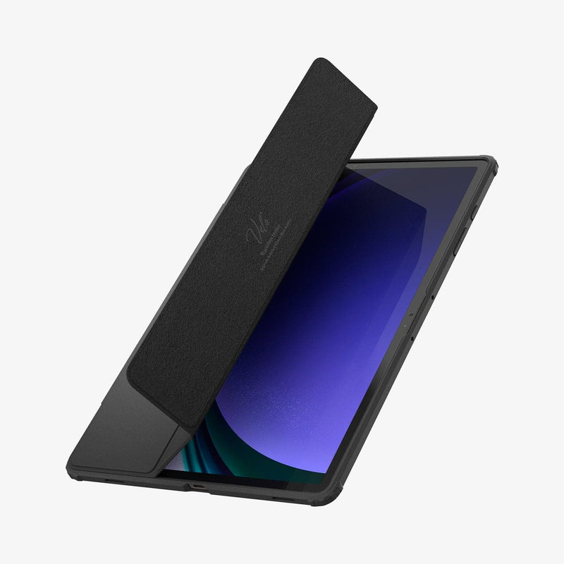 ACS08787 - Galaxy Tab S9 Plus Case Ultra Hybrid Pro in black showing the front with cover half open