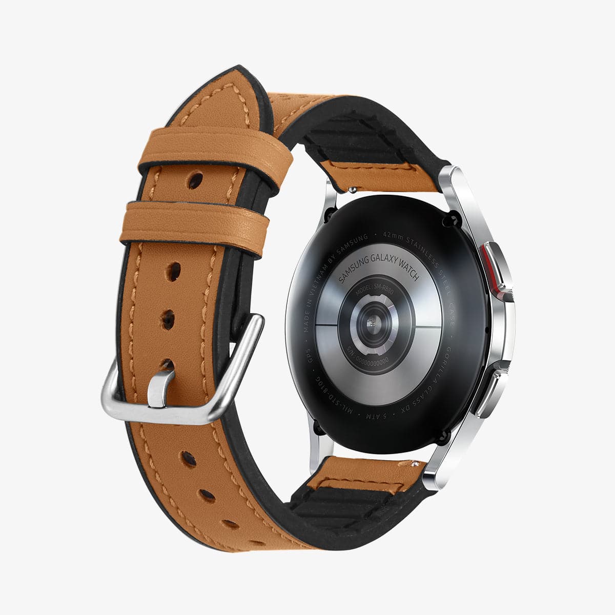 AMP00695 - Galaxy Watch Band (20mm) Retro Fit in brown showing the back