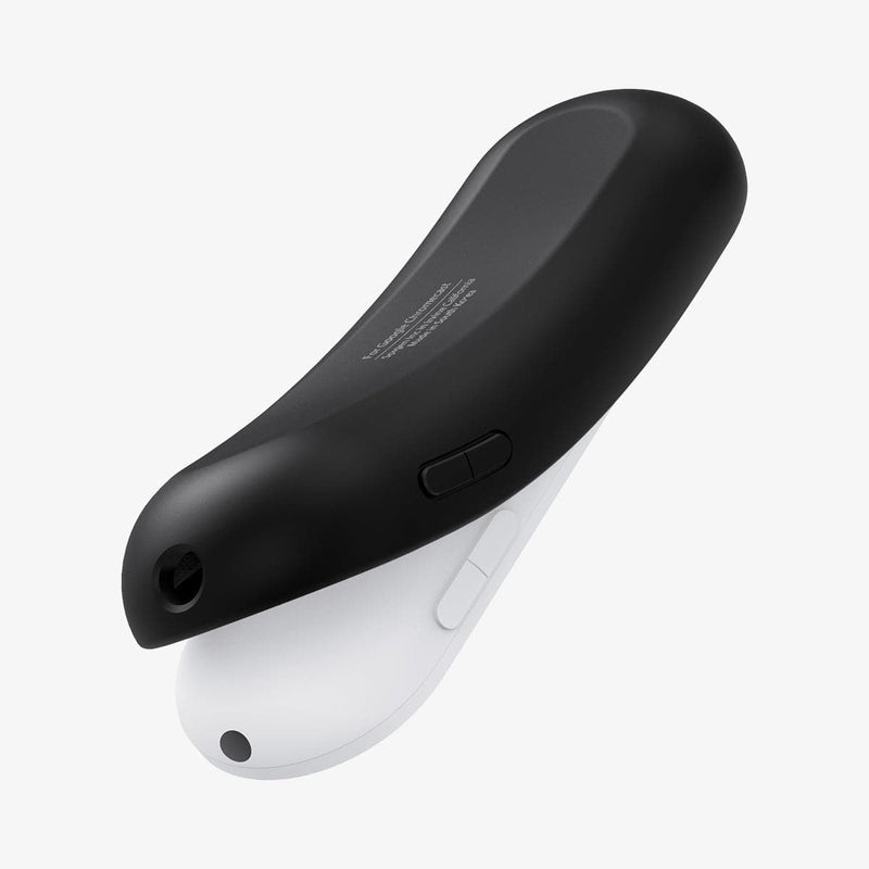 AMP02714 - Chromecast with Google TV Silicone Fit Voice Remote in black showing the case bending slightly away from remote to show the flexibility